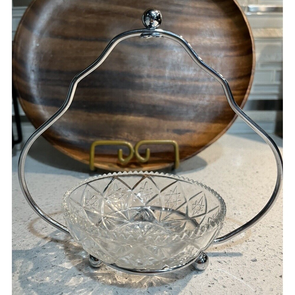 Vintage Silver Jelly Jam Condiment Server with Cut Glass Bowl. Grannycore